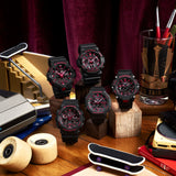 G SHOCK IGNITE RED CARBON CORE GUARD, BLK FACE RED ACCENT, BLK RESIN BAND