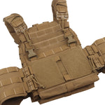 Vest Quick Release Plate Carrier Adjustable MOLLE Vest w/ Dump Sub Pouch - Black