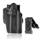 Amomax Per-Fit Holster Multi fit with  Molle & Belt clip / Carbon fiber print / Right Hand /Fits 200+ Pistol -