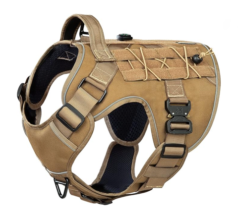Tactical Dog Harness for Large Medium Dogs - Size L - Tan