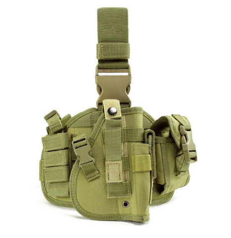Leg Rig Universal Drop leg holster with mag pouches - OD Green