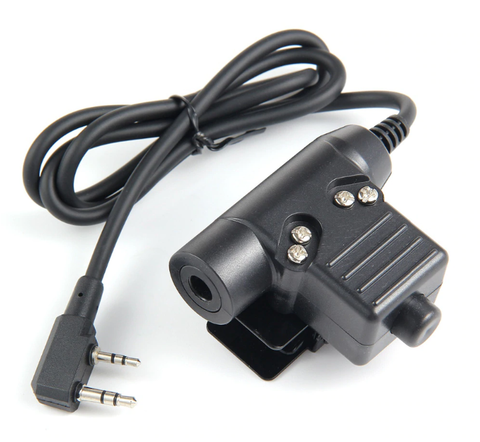 Chest Style PTT Adapter for Radio & Headset Black Kenwood Version