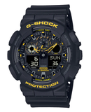 G SHOCK DUO CAUTION BLK&YLW W/TIME, ALARM, 200M WR, BLK RESIN BAND