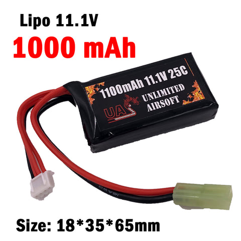 UAS - 11.1V 1100mAh 25C Lipo Battery - Brick Type