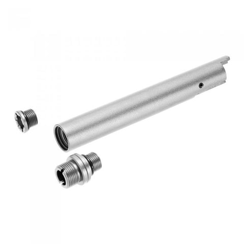 Laylax NINE BALL Hi Capa 5.1 "2 Way Fixed" Non-Recoiling Outer Barrel (Silver)