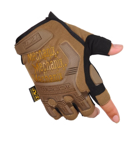 Mechanix Style Tactical Gloves Half Finger - Tan