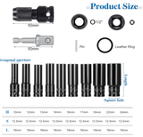11PCS Deep Impact Set 1/2 Inch Metric Drive Tool Impact Wrench Long Socket Set 10-24mm Hex Socket Adapter and Extension Rod