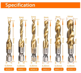 Titanium coated Tap & Drill Set 6Pcs