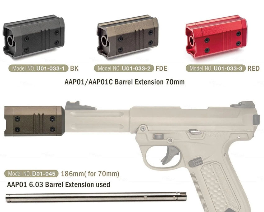 Action Army AAP01 Barrel Extension 70mm - Black – Unlimited Airsoft Shop