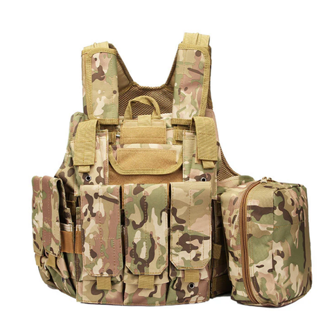 Airsoft Molle Tactical Strike Plate Carrier Vest - Multicam