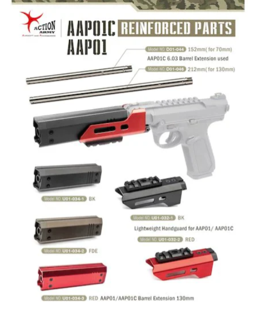 Action Army AAP01 Barrel Extension 130mm - Red – Unlimited Airsoft Shop