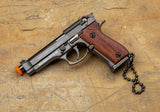 Beretta M92 Replica - 1:3 Size (73mm) - Gray / Wood - Bullet Eject