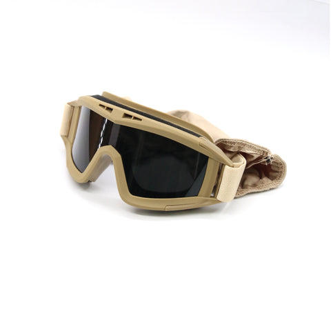 Tactical Airsoft Windproof Anti Fog Goggles- Tan