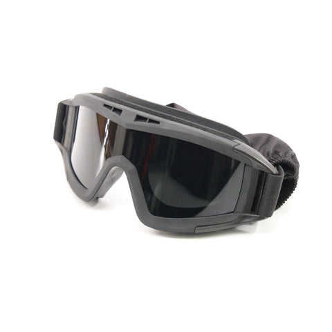 Tactical Airsoft Windproof Anti Fog Goggles- Black