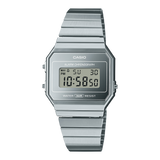 Casio A700WEV-7A Slim Vintage Digital Watch, Chrome Band