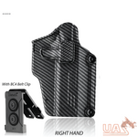 Amomax Per-Fit Holster Multi fit with  Molle & Belt clip / Carbon fiber print / Right Hand /Fits 200+ Pistol -