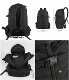 Tri Zip Tactical Molle Backpack-Black