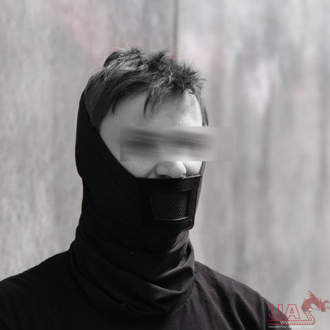 Mesh Face Mask Half Extended - Black