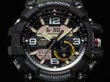 G SHOCK MUDMASTER TWIN SENSOR MUD RESIST, 200M W/R, THERMO, RESIN STRAP, BLACK/GREEN