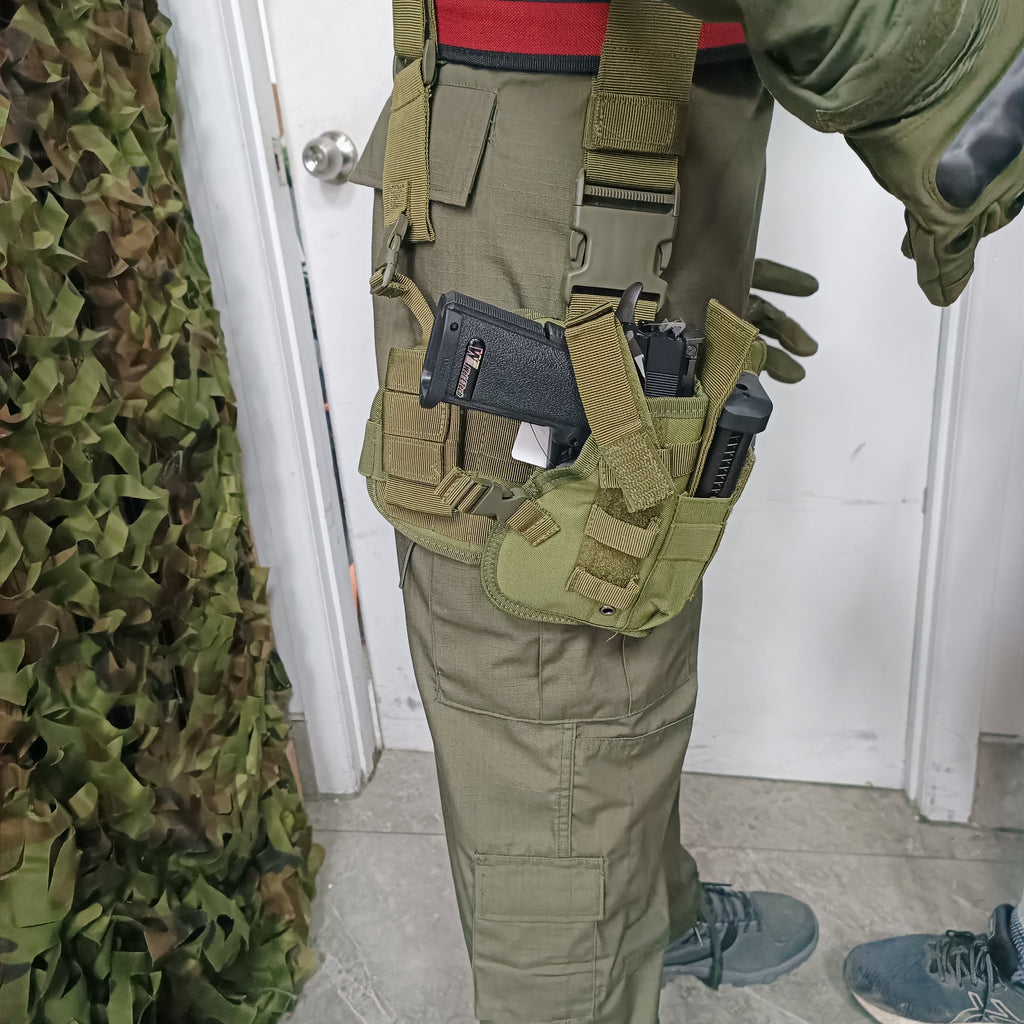 Magazine Leg Rigs Leg Rig Universal Drop leg holster with mag pouches - OD Green ...