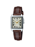 Casio LTPV007L-9B Women's Analogue Watch, Brown Leather