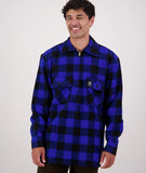 Swanndri Men's Ranger Wool Zip Front Bushshirt Blue/Black Check