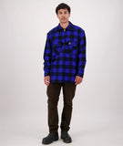 Swanndri Men's Ranger Wool Zip Front Bushshirt Blue/Black Check