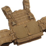 Vest Quick Release Plate Carrier Adjustable MOLLE Vest w/ Dump Sub Pouch - Tan