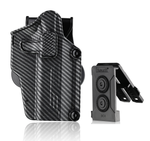 Amomax Per-Fit Holster Multi fit with  Molle & Belt clip / Carbon fiber print / Right Hand /Fits 200+ Pistol -