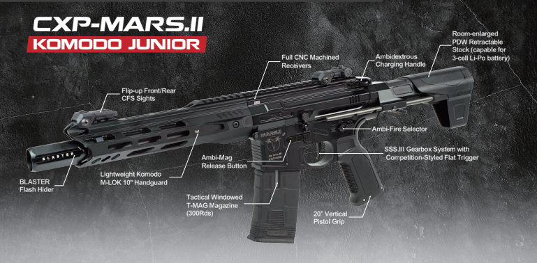 ICS CXP-MARS.II KOMODO JUNIOR S3 AEG – Unlimited Airsoft Shop