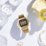 CASIO VINTAGE PREMIUM ALARM, S/WATCH, WR, STEEL, MILANESE STYLE