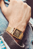 CASIO CLASSIC DIGITAL WORLD MAP 50M WR, WORLD MAP GOLD