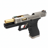 WE - Glock 17 T3 GBB Pistol - Gold barrel / Silver Slide