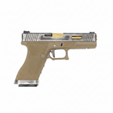 WE - Glock 17 T4 GBB Pistol - Gold barrel / Silver Slide / FDE Frame