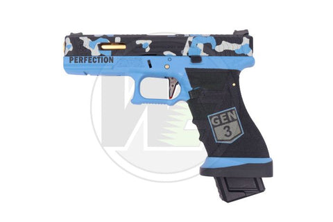 WE Glock 17 SECRET Ver. CAMO BLUE GBB Pistol