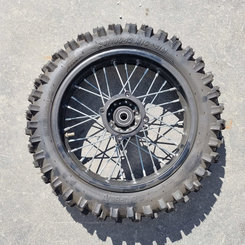Upbeat 12 Inch Complete Set Motorbike Alloy Wheels (Rear)