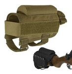Adjustable Tactical Cheek Rest Pouch With Shell Holder - Tan