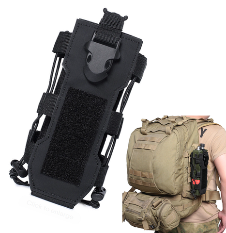 Molle Water Bottle pouch holder / Radio Holder - Black