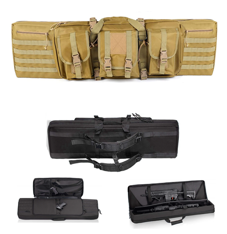 100cm Dual Long Rifle Gun Bag Molle system - Tan