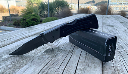Ka-Bar G10 MULE Serrated Black Knife - 3063