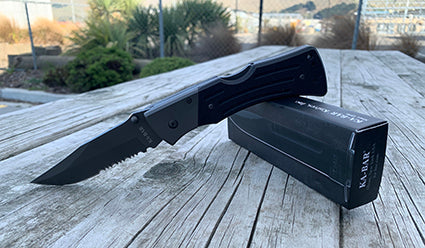 Ka-Bar G10 MULE Serrated Black Knife - 3063