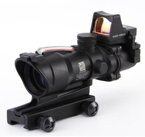 Airsoft - ACOG Style 4X32 Red Reflect Dot Scope Sight - Black