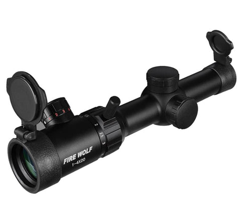 Fire Wolf - Airsoft LPVO Style Scope 1-4 x 20 Quick Adjust - Black