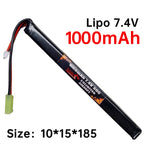 UAS - 7.4V 1000mAh Lipo Battery - Long stick