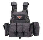 Protective Self-Defense Combat Vest Molle Plate Carrier - Black