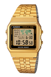 CASIO CLASSIC DIGITAL WORLD MAP 50M WR, WORLD MAP GOLD