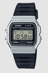 CASIO BASIC MENS DIGITAL RETRO SILVER WITH BLACK STRAP