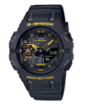 G SHOCK DUO CAUTION BLK&YLW SOLAR, ALARM, 200M WR, BLK W/ YLW ACC, BLK RESIN BAND
