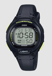 CAS DIGITAL WATCH 10YR BATTERY, LED BACKLIGHT, 50M WR, BLACK/GREEN