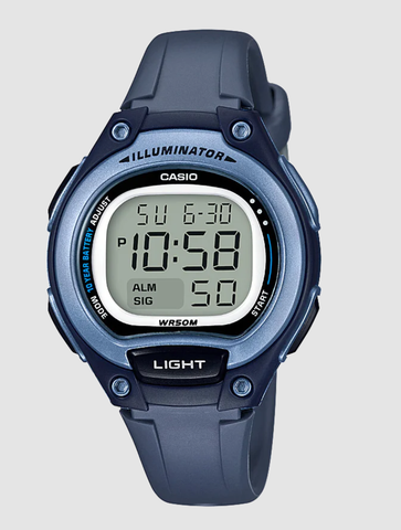 CAS DIGITAL WATCH 10YR BATTERY, LED BACKLIGHT, 50M WR, BLUE